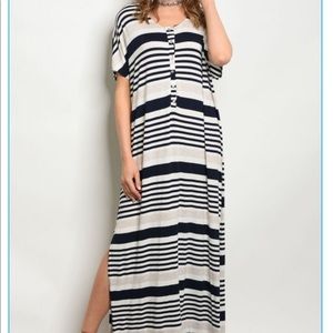 Navy Striped Maxi